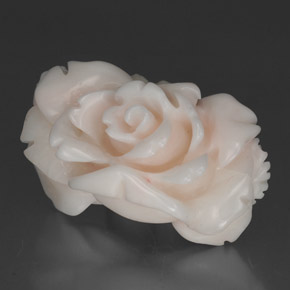 30.35 ct White Coral Stone, Natural Coral in Carved Rose Shape for Sale