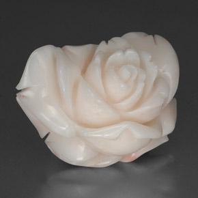 34.31 ct White Coral Stone, Natural Coral in Carved Rose Shape for Sale