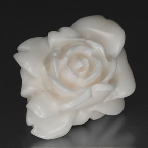27.83 ct White Coral Stone, Natural Coral in Carved Rose Shape for Sale