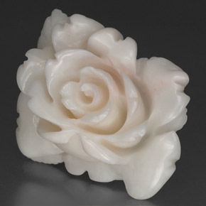 18.84 ct White Coral Stone, Natural Coral in Carved Rose Shape for Sale