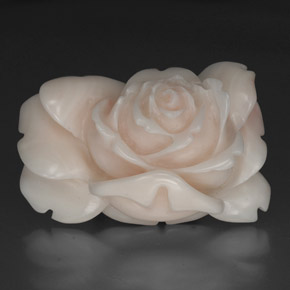 40.97 ct White Coral Gemstone, Coral Gem in Carved Rose Shape for Sale.