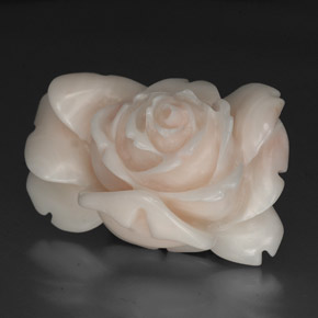 40.97 ct White Coral Stone, Natural Coral in Carved Rose Shape for Sale