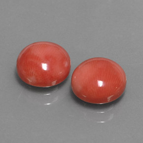 3.62 ct Pink Coral Stone, Natural Coral in Round Cabochon Shape for Sale