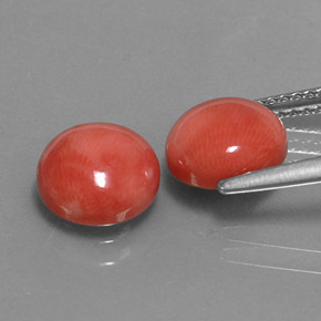 Coral Gemstone in 8 mm (calibrated) Size for Sale, Coral Stone in White Salmon Color