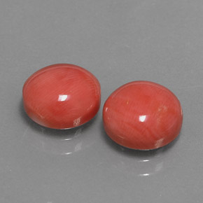 3.74 ct Pink Coral Stone, Natural Coral in Round Cabochon Shape for Sale
