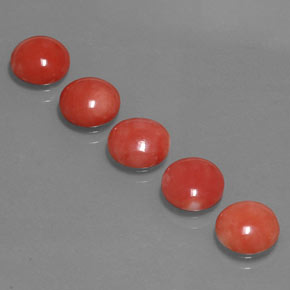 7.06 ct Pink Coral Stone, Natural Coral in Round Cabochon Shape for Sale