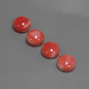 7.13 ct Pink Coral Gemstone, Coral Gem in Round Cabochon Shape for Sale.
