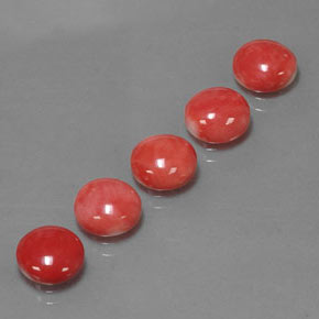 6.78 ct Pink Coral Stone, Natural Coral in Round Cabochon Shape for Sale