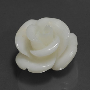 9.54 ct White Coral Stone, Natural Coral in Carved Rose Shape for Sale