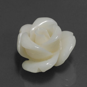 8.97 ct White Coral Stone, Natural Coral in Carved Rose Shape for Sale