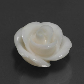 10.95 ct White Coral Stone, Natural Coral in Carved Rose Shape for Sale