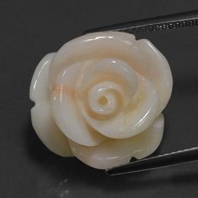 17.14 ct Pink Coral Gemstone, Coral Gem in Carved Rose Shape for Sale.