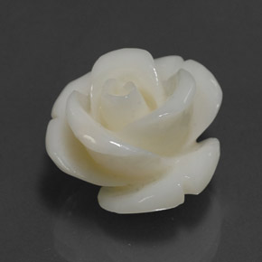 14.08 ct White Coral Stone, Natural Coral in Carved Rose Shape for Sale