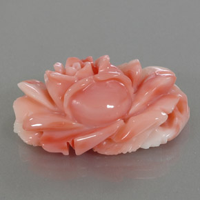 33.66 ct Multicolor Coral Stone, Natural Coral in Carved Rose Shape for Sale