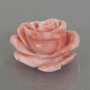 25.74 ct Pink Coral Stone, Natural Coral in Carved Rose Shape for Sale