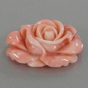 22.59 ct Multicolor Coral Stone, Natural Coral in Carved Rose Shape for Sale