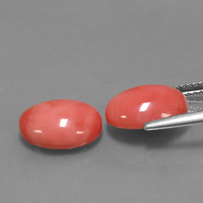 Coral Gemstone in 11 x 9 mm (calibrated) Size for Sale, Coral Stone in White Salmon Color