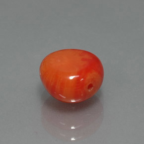 2.25 ct Pink Coral Stone, Natural Coral in Drilled Flat Cut Shape for Sale