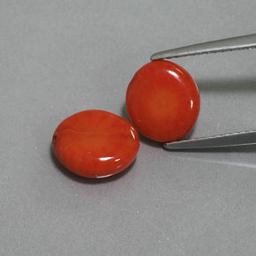 3.79 ct Pink Coral Gemstone, Coral Gem in Drilled Flat Cut Shape for Sale.