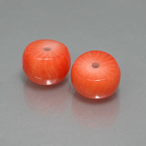 6.15 ct Pink Coral Stone, Natural Coral in Rondelle Shape for Sale