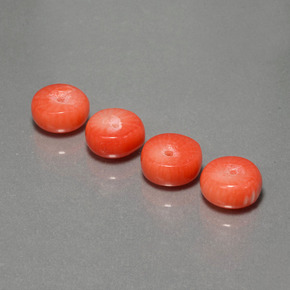 9.57 ct Pink Coral Gemstone, Coral Gem in Rondelle Shape for Sale.