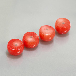 11.99 ct Pink Coral Gemstone, Coral Gem in Rondelle Shape for Sale.
