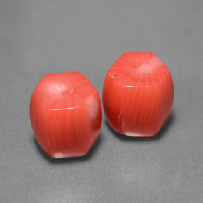15.89 ct Pink Coral Stone, Natural Coral in Drilled Hexagon Shape for Sale