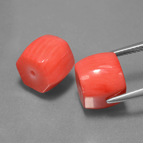 Coral Gemstone in 10.7 x 9.6 mm Size for Sale, Coral Stone in Salmon Color