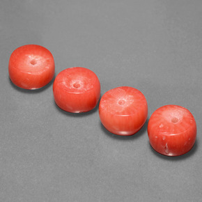 11.25 ct Pink Coral Gemstone, Coral Gem in Rondelle Shape for Sale.