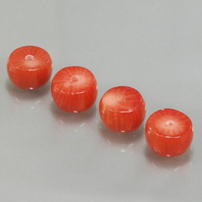 10.48 ct Pink Coral Gemstone, Coral Gem in Rondelle Shape for Sale.