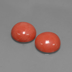 4.91 ct Pink Coral Stone, Natural Coral in Round Cabochon Shape for Sale