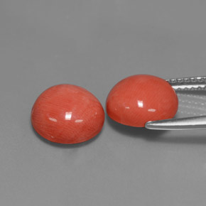 Coral Gemstone in 9 mm (calibrated) Size for Sale, Coral Stone in Salmon Color
