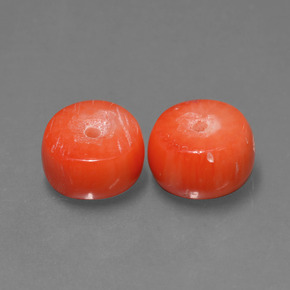 5.64 ct Pink Coral Stone, Natural Coral in Rondelle Shape for Sale