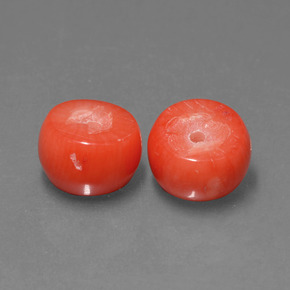 6.15 ct Pink Coral Stone, Natural Coral in Rondelle Shape for Sale