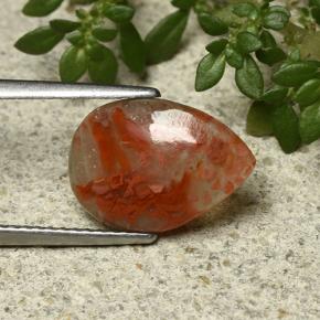 2.26 ct Multicolor Coral Stone, Natural Coral in Pear Cabochon Shape for Sale