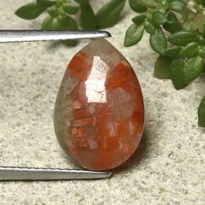 Multicolor Coral Gem - 4.1ct Pear Cabochon (ID: 492191)