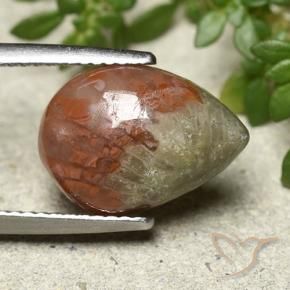 4.83 ct Multicolor Coral Stone, Natural Coral in Pear Cabochon Shape for Sale