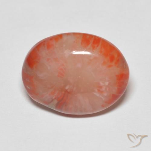 4.60ct Natural Multicolor Coral, Oval, Translucent
