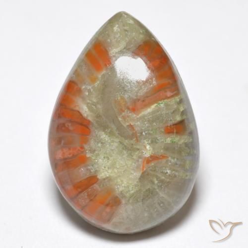 6.76ct Naturale Multicolore Corallo, Forma a pera, Opaco, Photo A