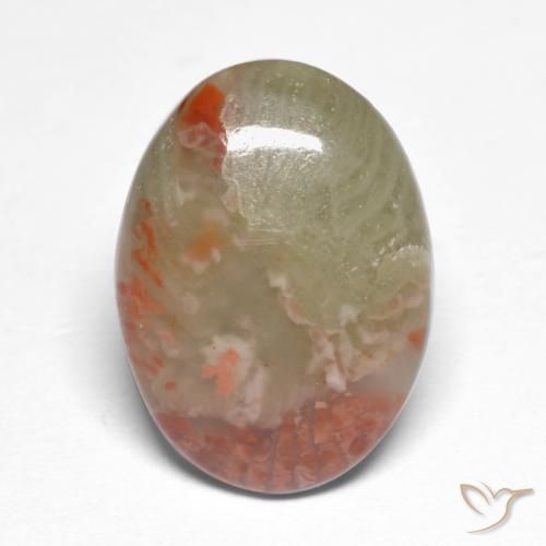 5.88ct Natural Multicolor Coral, Oval, Translucent