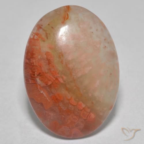 8.13 ct Multicolor Coral Stone, Natural Coral in Oval Cabochon Shape for Sale