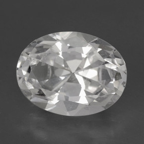 5.78 ct White Danburite Gemstone, Danburite Gem in Oval Diamond-Cut Shape for Sale.