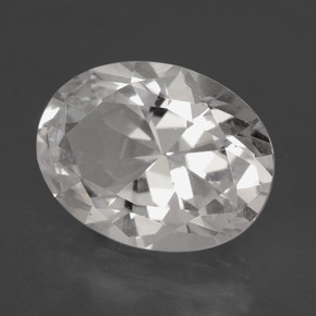 5.78 ct White Danburite Stone, Natural Danburite in Oval Diamond-Cut Shape for Sale