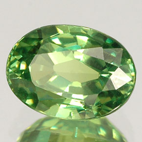 1.47 ct Green Demantoid Garnet Stone, Natural Demantoid Garnet in Oval Facet Shape for Sale