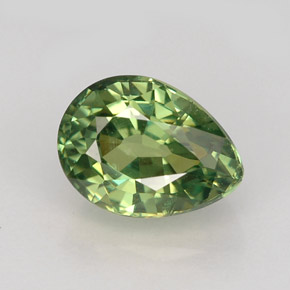 1.48 ct Green Demantoid Garnet Gemstone, Demantoid Garnet Gem in Pear Facet Shape for Sale.