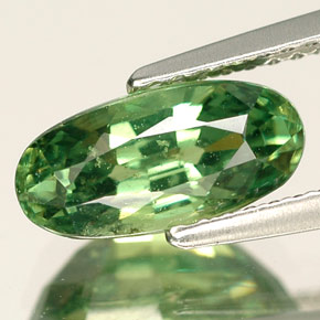 2.35 ct Green Demantoid Garnet Gemstone, Demantoid Garnet Gem in Oval Facet Shape for Sale.