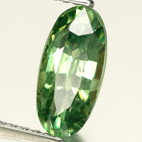 2.35 ct Green Demantoid Garnet Stone, Natural Demantoid Garnet in Oval Facet Shape for Sale