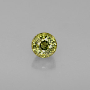 0.39 ct Green Demantoid Garnet Gemstone, Demantoid Garnet Gem in Round Facet Shape for Sale.