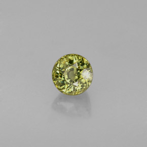 0.39 ct Green Demantoid Garnet Stone, Natural Demantoid Garnet in Round Facet Shape for Sale
