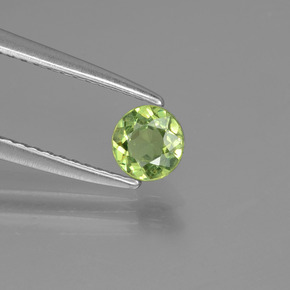 0.42 ct Green Demantoid Garnet Stone, Natural Demantoid Garnet in Round Facet Shape for Sale